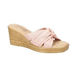 Easy Street Women's Ghita Slip-On Wedge Sandals Blush Size 9.5WW